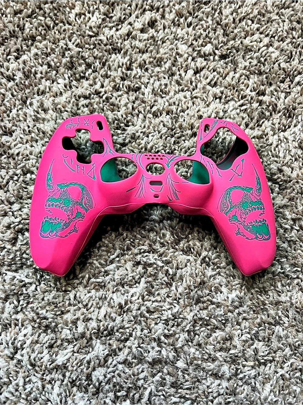 UNBRANDED Hot Pink Laser Engraving Silicone PS5 Skin